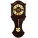 Bedford Clock Collection Traditional Chocolate Wood Chiming Wall Clock