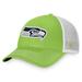 Men's Fanatics Branded Neon Green/White Seattle Seahawks Fundamental Trucker Unstructured Adjustable Hat