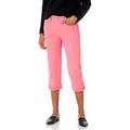 NYDJ Women's Misses Marilyn Straight Crop Jeans with FRAY Cuff, PINK FLAMINGO, 14