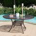 Fleur De Lis Living Rosemont Extendable Aluminum Dining Table Metal in Brown | 28.5 H x 61.4 W x 46 D in | Outdoor Dining | Wayfair