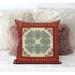 Bungalow Rose Window Wreath Palace Square Pillow Cover & Insert Polyester/Polyfill in Red | 16 H x 16 W x 5 D in | Wayfair