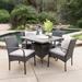 Patterson Outdoor 5-piece Wicker Dining Set with Cushions by Christopher Knight Home