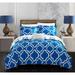 Chic Home Asya 4-Piece Reversible Blue Ikat Duvet Cover Set