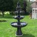 4-Tier Grand Courtyard Outdoor Water Fountain Black Finish Feature-80" - 80"