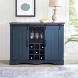 Rustic 47-inch Bar Cabinet with Sliding Barn Door