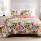 Greenland Home Fashions Tropics Oversized and Reversible Cotton Quilt and Pillow Sham Set