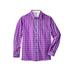 Men's Big & Tall The No-Tuck Casual Shirt by KingSize in Dark Magenta Plaid (Size 4XL)