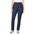 Plus Size Women's Stretch Cotton Chino Straight Leg Pant by Jessica London in Navy (Size 20 W)