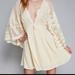 Free People Dresses | Free People Blue Mahoe Plunging Dress In Cream | Color: Cream/White | Size: 0