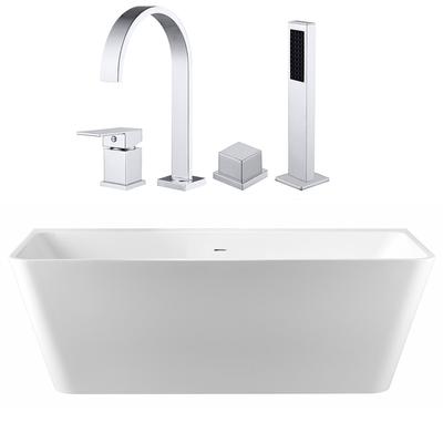 Randolph Morris Axton 67 Inch Acrylic Double Ended Freestanding Bathtub and Faucet Package RMBP39-67-CPF3
