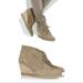 J. Crew Shoes | J. Crew Suede Lace Up Wedge Ankle Boots | Color: Brown/Tan | Size: 9.5