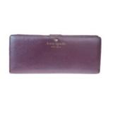 Kate Spade Bags | Kate Spade Purple Leather Xl Clutch Wallet | Color: Purple | Size: 7.5"L X 1.5"W X 4"H