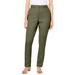 Plus Size Women's Stretch Cotton Chino Straight Leg Pant by Jessica London in Dark Olive Green (Size 20 W)