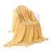 Battilo Home Soft Throw Blanket Warm & Knitted Blankets with Decorative Fringe Lightweight for Bed o by Battilo Home in Yellow (Size 52" X 80")