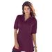 Plus Size Women's Oversized Polo Tunic by Roaman's in Dark Berry (Size 30/32) Short Sleeve Big Shirt