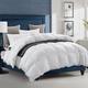 ELEMUSE Duck Down Duvet, Double Feather Duvet 10.5 Tog for Winter Warm Seasons, 100% Cotton (Double quilt, 200x200cm, White)