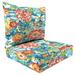 Lark Manor™ 24" x 46.5" Outdoor Deep Seat Chair Cushion Set w/ Welt Polyester in Blue/Brown/Green | 6 H x 24 W in | Wayfair
