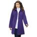 Plus Size Women's Plush Fleece Jacket by Roaman's in Midnight Violet (Size 2X) Soft Coat