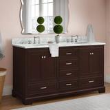 Lark Manor™ Herren 60" Double Bathroom Vanity Set Marble in Brown | 35 H x 60 W x 23 D in | Wayfair KBC-NC602BRCARR
