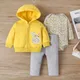 Sweats à capuche à manches longues pour bébés filles et garçons ensemble 3 pièces pantalon et