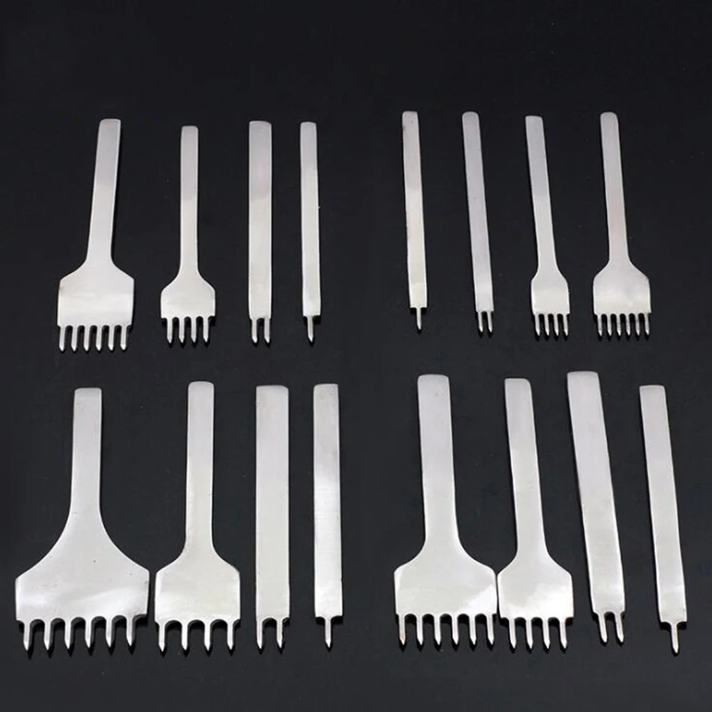 3/4/5/6mm espacement poinçon outil pour cuir trou poinçons outil laçage couture couture artisanat cuir bricolage outils 1/2/4/6 broche