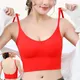 Soutien-gorge de sport en nylon rouge pour femmes beauté du dos sous-vêtements sans fil push-up