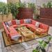 Grenada Outdoor Acacia 10-seater Sectional Sofa Set by Christopher Knight Home