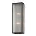 Troy Lighting Tisoni 2-light French Iron Wall Sconce with Clear Ribbed Glass