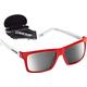 Cressi Unisex's Bahia Floating Sunglasses -Shatterproof Polarized 100% UV Protection, Red/White/Silver Mirrored Lenses, One Size