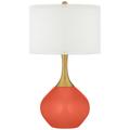 Daring Orange Nickki Brass Modern Table Lamp