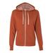 Independent Trading Co. PRM90HTZ Heathered French Terry Full-Zip Hooded Sweatshirt in Burnt Orange Heather size 2XL | Cotton/Polyester Blend PRM90H