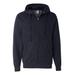 Independent Trading Co. SS4500Z Midweight Full-Zip Hooded Sweatshirt in Classic Navy Blue Heather size XL | 80/20 Cotton/Polyester SS450Z