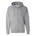 Independent Trading Co. SS4500Z Midweight Full-Zip Hooded Sweatshirt in Grey Heather size Small | Cotton/Polyester Blend SS450Z