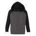 Independent Trading Co. PRM10TSB Toddler Special Blend Raglan Hooded Sweatshirt in Carbon/Black size 2T | Cotton/Polyester