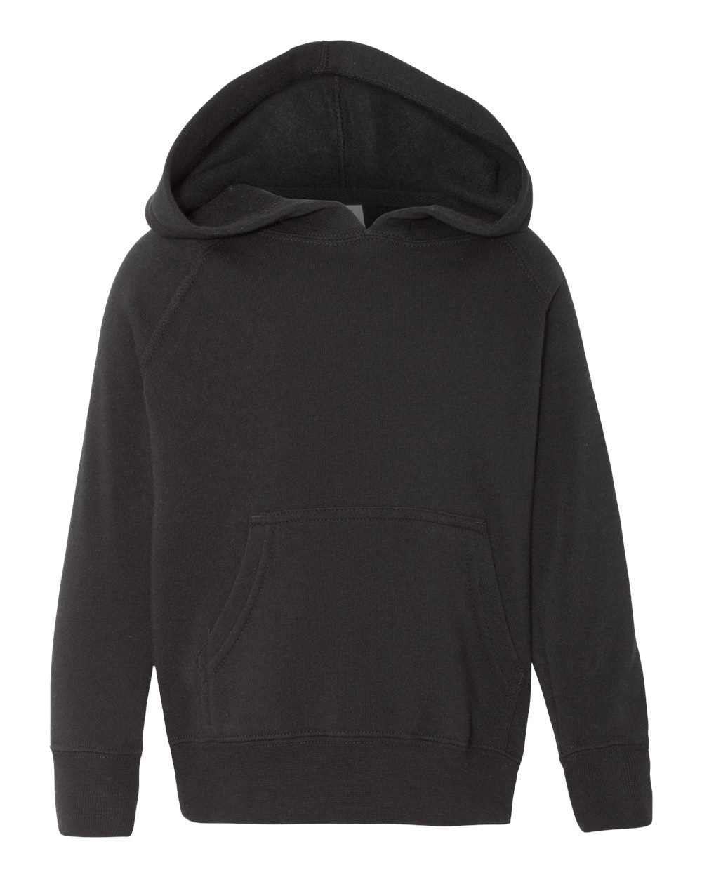 Independent Trading Co. PRM10TSB Toddler Raglan Hooded Pullover T-Shirt in Black size 4T | Cotton/Polyester Blend