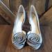 Nine West Shoes | Gorgeous Nine West Snakeskin Flower Heels | Color: Gray | Size: 7