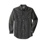 Men's Big & Tall Western Snap Front Shirt by Boulder Creek in Black Denim (Size 5XL)