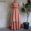 ZANZEA — Robe Longue pour Femme Type Musulmane à Manches Longues Vêtement Ample Style Kaftan