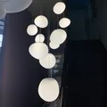 Lampe LED Suspendue en Verre Blanc Design Gregg Luminaire Créatif pour Villa Escalier Magasin