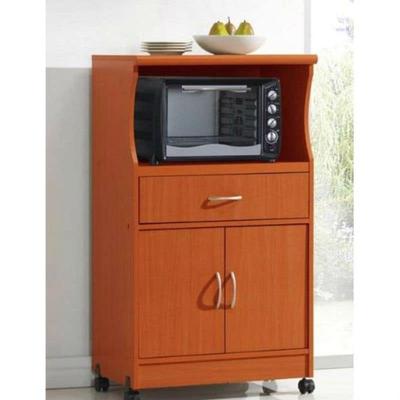 Mahogany Wood Finish Kitchen Cabinet Microwave Cart - 16 x 24 x 42 H inches