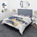 Designart 'Dark Blue & Gold Abstract Circle Ocean Texture' Modern Duvet Cover Comforter Set