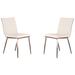 Horizontally Tufted Leatherette Dining Chair with Metal Legs,Set of 2,White