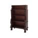 63 Inch Hand Carved Wooden Bookcase with 4 Shelves, Brown