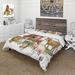 Designart 'Farm House With Goose Chicken Cow Pig and Haystack' Rustic Duvet Cover Comforter Set