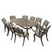 Goodland Outdoor Mesh Lattice 95 inch Bronze Oval Dining Set with Ten Chairs by Havenside Home