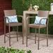 Delfina Outdoor Grey Wicker Barstools (Set of 2) by Christopher Knight Home - 24.80" D x 24.35" W x 46.50" H