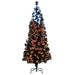 6 ft. Black Fiber Optic Tree with Candy Corn Color Lights by National Tree Company