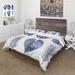 Designart 'Tropical Blue Watercolour Leaves I' Farmhouse Duvet Cover Comforter Set