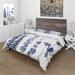 Designart 'Navy Blue Eucalyptus I' Traditional Duvet Cover Comforter Set