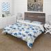 Designart 'Blue Cornflowers With Green Leaves II' Traditional Duvet Cover Comforter Set